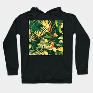 exotic flora on yellow Hoodie